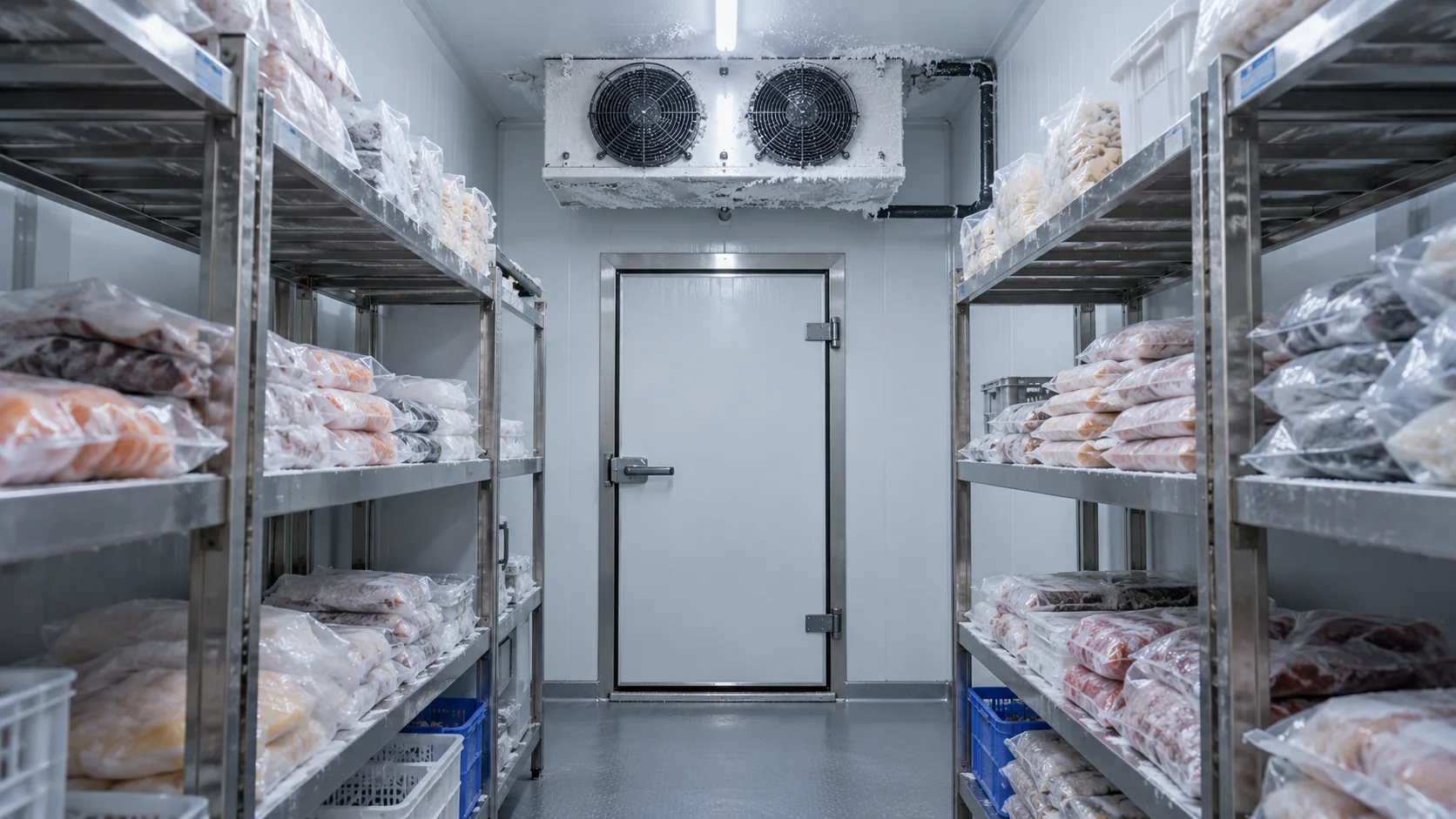 Konsep freezer berpanel insulasi untuk penyimpanan makanan beku